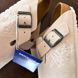🦴 Stussy x Birkenstock Boston Shaggy 'Bone' NWT Size 38 Wmns 7 Men’s 5 - 245cm 🦴